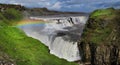 Waterfall in Iceland. Gullfoss. Royalty Free Stock Photo