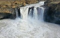 This waterfall in Iceland is in Northeast and is on the way to Sprengisandur.