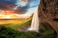 Waterfall, Iceland - Seljalandsfoss Royalty Free Stock Photo