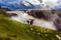 Waterfall in Icelandic tundra - Gullfoss