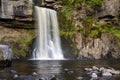 A waterfall at Ingleton Waterfalls Trail in Yorkshire Royalty Free Stock Photo