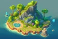Waterfall island game environment concept