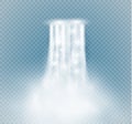 Waterfall, isolated on transparent background.vector illustration. A stream of water Royalty Free Stock Photo