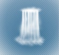 Waterfall, isolated on transparent background.vector illustration. A stream of water Royalty Free Stock Photo