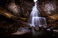 Waterfall at italian alps mountains