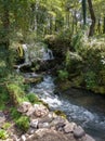 A waterfall on the Janj Mountain stream near Sipovo Royalty Free Stock Photo