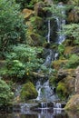 Waterfall Japanese Garden Royalty Free Stock Photo