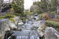 Waterfall in japanese garden. Royalty Free Stock Photo