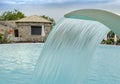 Waterfall jet with jacuzzi in action Royalty Free Stock Photo