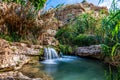 A waterfall in the Judean desert Royalty Free Stock Photo