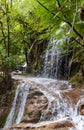 Waterfall and jungle at Laguna Brava Yolnabaj lake, Guatemala Royalty Free Stock Photo