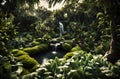 Waterfall in the jungle, AI generated, Illustrations.