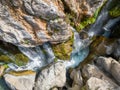 Waterfall in the Kourtaliotiko Gorge on the island of Crete in Greece