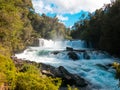 Waterfall of La Leona, in Huilo Huilo Biological Reserve, Los RÃÂ­os Region, southern Chile