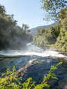 Waterfall of La Leona, in Huilo Huilo Biological Reserve, Los Rios Region, southern Chile