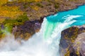 Waterfall on lake Pezo, Torres del Paine National Park, Patagonia, Chile, South America Royalty Free Stock Photo