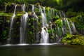 Waterfall landscape. Beautiful hidden waterfall in tropical rainforest. Nature background. Slow shutter speed, motion photography Royalty Free Stock Photo