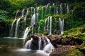 Waterfall landscape. Beautiful hidden waterfall in tropical rainforest. Nature background. Slow shutter speed, motion photography Royalty Free Stock Photo