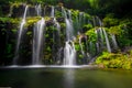 Waterfall landscape. Beautiful hidden waterfall in tropical rainforest. Nature background. Slow shutter speed, motion photography Royalty Free Stock Photo