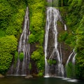 Waterfall landscape. Beautiful tropical rainforest. Nature background. Adventure and travel concept. Natural environment. Slow Royalty Free Stock Photo
