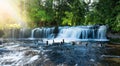 Waterfall landscape panorama Royalty Free Stock Photo