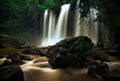 Waterfall landscape panorama. Royalty Free Stock Photo