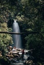 Waterfall landscape in a rain forest in summer, common space in the mountains of central Mexico Royalty Free Stock Photo