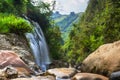 Waterfall landscape. Silver waterfall at Cat Cat Village