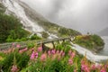 Waterfall Langfoss Etne, Norway