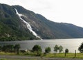 Waterfall Langfossen in Norway Royalty Free Stock Photo