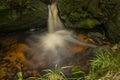 Waterfall on Lesni creek in Sumava national park in spring day Royalty Free Stock Photo