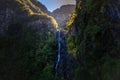 Waterfall of Levada do Risco, Madeira island Royalty Free Stock Photo