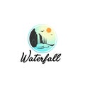 The waterfall logo design tamplate