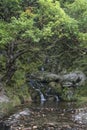 Waterfall long exposure landscape image in Summer in forest sett Royalty Free Stock Photo