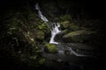 Waterfall in the Lumsdale Valley, Matlock, Derbyshire, Peak Dist Royalty Free Stock Photo