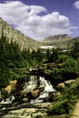 Waterfall at Lunch Creek, Glacier National Park Royalty Free Stock Photo