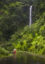 Waterfall and lush green mountains near Satara,Maharashtra,India