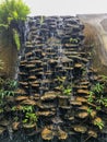 Waterfall made of limestone and stone Royalty Free Stock Photo