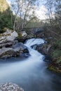 Waterfall at Madriu Perafita Claror Valley in Andorra,UNESCO world heritage site