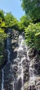 Waterfall Makhuntseti Georgia. Ice refreshing water splash