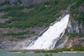 Waterfall at Mendenhall Glacier, Alaska