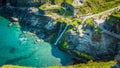 Water fall in Tintagel Bay in Cornwall, UK Royalty Free Stock Photo