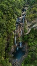 Waterfall in the middle of forest view from above