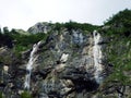 Waterfall Milchbachfall or Wasserfall MilchbachfÃÂ¤ll, MilchbÃÂ¤ch stream in the Alpine Valley of Maderanertal
