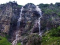 Waterfall Milchbachfall or Wasserfall MilchbachfÃÂ¤ll, MilchbÃÂ¤ch stream in the Alpine Valley of Maderanertal