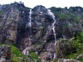 Waterfall Milchbachfall or Wasserfall MilchbachfÃÂ¤ll, MilchbÃÂ¤ch stream in the Alpine Valley of Maderanertal