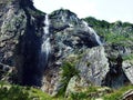 Waterfall Milchbachfall or Wasserfall MilchbachfÃÂ¤ll, MilchbÃÂ¤ch stream in the Alpine Valley of Maderanertal