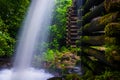 Waterfall at Mingus Mill, Great Smoky Mountains National Park, Royalty Free Stock Photo