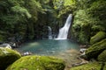 Waterfall and mossy rocks Royalty Free Stock Photo