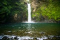 Waterfall in a mountain gorge, Philippines.